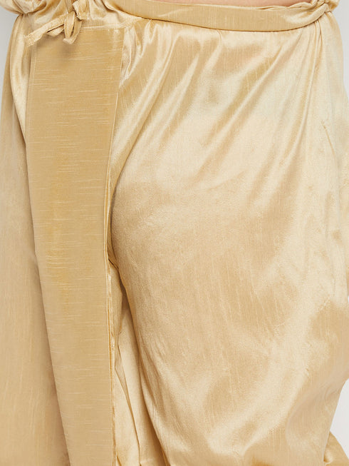 Vastramay Men's Plus Size Navy Blue Zari Weaved Kurta Dhoti Set